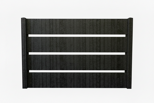 Panou gard metalic Caseta 10 imitatie lemn dark wood negru zincat vopsit